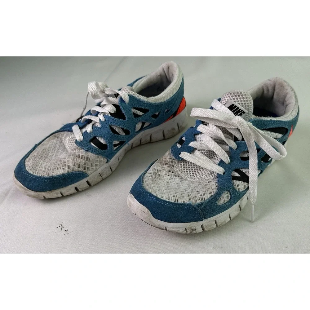NIKE‎ Womens FREE RUN 2 Sneakers DV2221-100 White Blue US Size 7.5 EUC